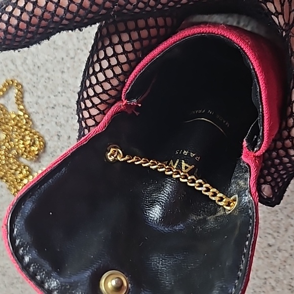 Chanel Red Cloth Front Flap Micro Gold Chain Purse Bag - Picture 7 of 8